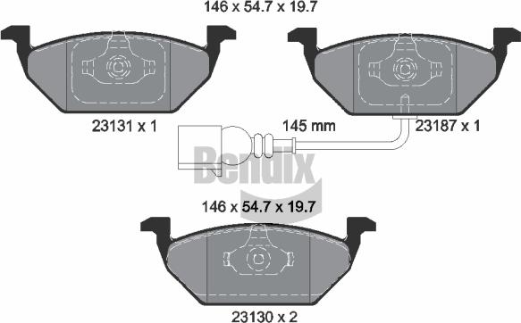 BENDIX Braking BPD1001 - Kit de plaquettes de frein, frein à disque cwaw.fr