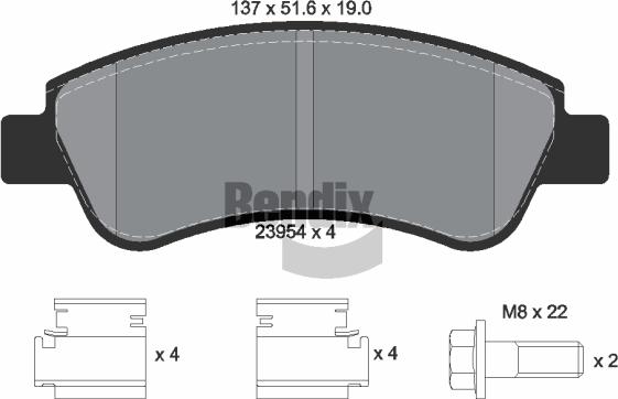 BENDIX Braking BPD1002 - Kit de plaquettes de frein, frein à disque cwaw.fr