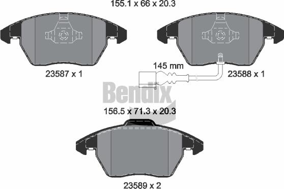 BENDIX Braking BPD1014 - Kit de plaquettes de frein, frein à disque cwaw.fr