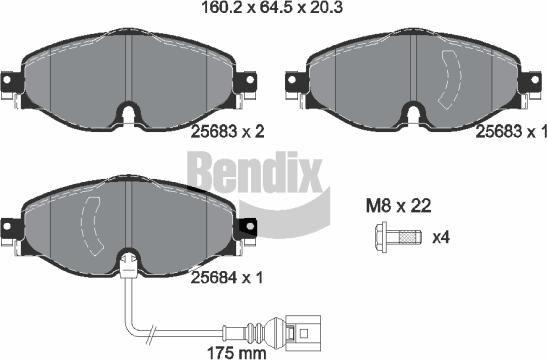 BENDIX Braking BPD1016 - Kit de plaquettes de frein, frein à disque cwaw.fr