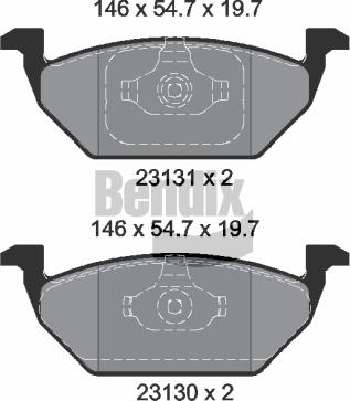 BENDIX Braking BPD1013 - Kit de plaquettes de frein, frein à disque cwaw.fr