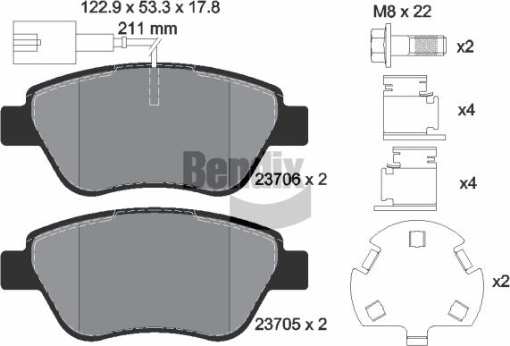 BENDIX Braking BPD1012 - Kit de plaquettes de frein, frein à disque cwaw.fr