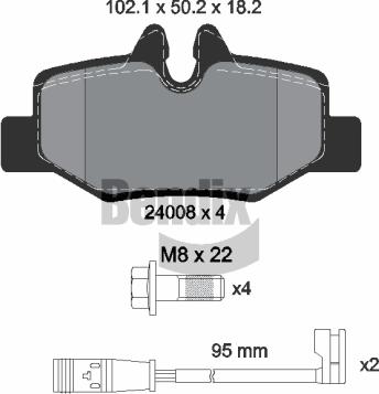 BENDIX Braking BPD1089 - Kit de plaquettes de frein, frein à disque cwaw.fr