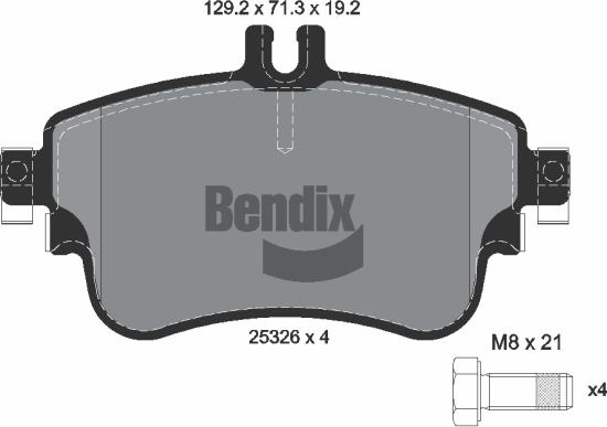 BENDIX Braking BPD1088 - Kit de plaquettes de frein, frein à disque cwaw.fr