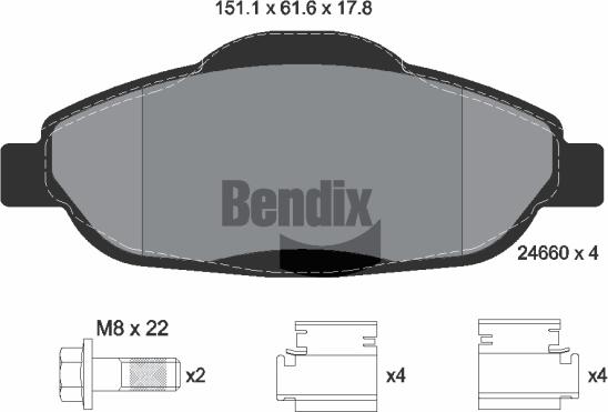 BENDIX Braking BPD1036 - Kit de plaquettes de frein, frein à disque cwaw.fr