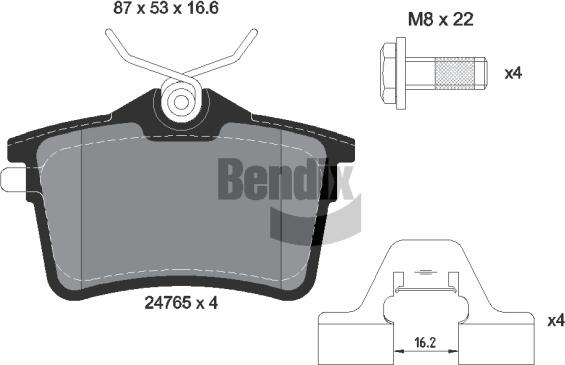 BENDIX Braking BPD1031 - Kit de plaquettes de frein, frein à disque cwaw.fr