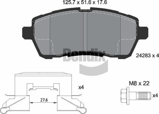 BENDIX Braking BPD1032 - Kit de plaquettes de frein, frein à disque cwaw.fr