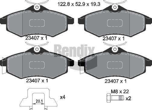 BENDIX Braking BPD1029 - Kit de plaquettes de frein, frein à disque cwaw.fr