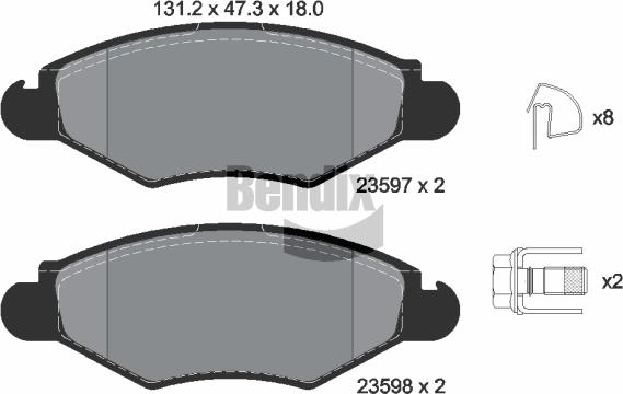 BENDIX Braking BPD1024 - Kit de plaquettes de frein, frein à disque cwaw.fr