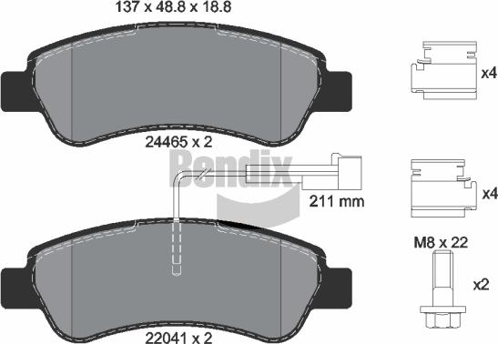 BENDIX Braking BPD1025 - Kit de plaquettes de frein, frein à disque cwaw.fr