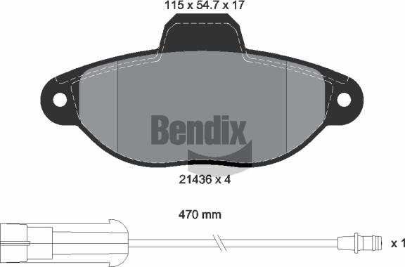 BENDIX Braking BPD1020 - Kit de plaquettes de frein, frein à disque cwaw.fr