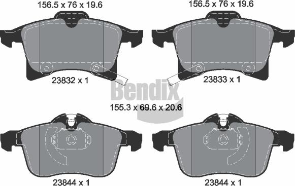 BENDIX Braking BPD1022 - Kit de plaquettes de frein, frein à disque cwaw.fr