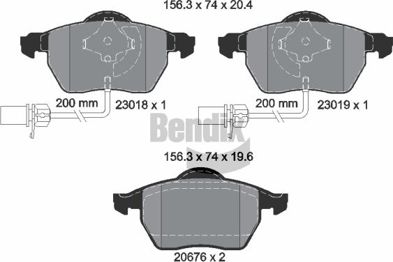 BENDIX Braking BPD1073 - Kit de plaquettes de frein, frein à disque cwaw.fr