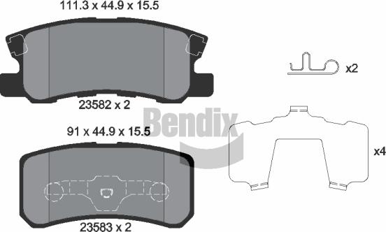 BENDIX Braking BPD1199 - Kit de plaquettes de frein, frein à disque cwaw.fr