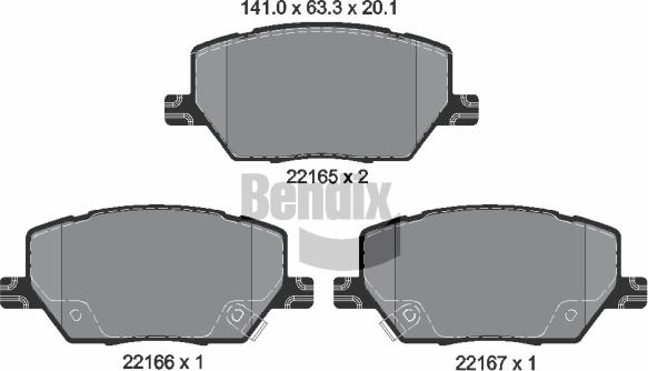 BENDIX Braking BPD1196 - Kit de plaquettes de frein, frein à disque cwaw.fr