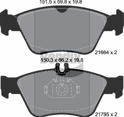 BENDIX Braking BPD1190 - Kit de plaquettes de frein, frein à disque cwaw.fr