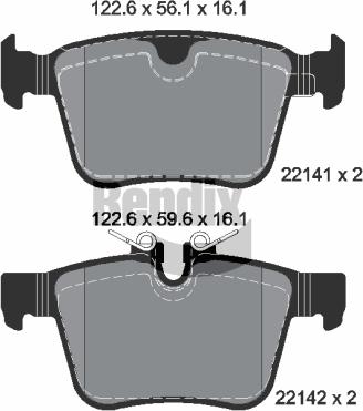 BENDIX Braking BPD1193 - Kit de plaquettes de frein, frein à disque cwaw.fr