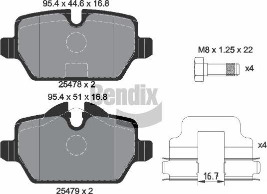 BENDIX Braking BPD1192 - Kit de plaquettes de frein, frein à disque cwaw.fr