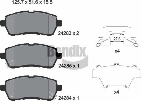 BENDIX Braking BPD1144 - Kit de plaquettes de frein, frein à disque cwaw.fr