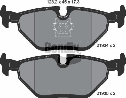 BENDIX Braking BPD1146 - Kit de plaquettes de frein, frein à disque cwaw.fr