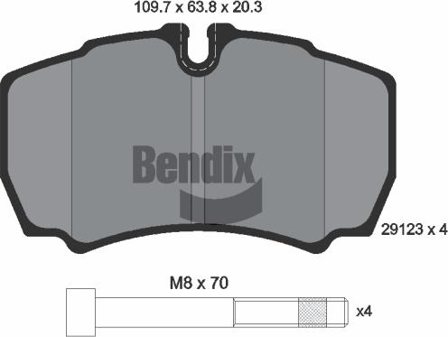 BENDIX Braking BPD1148 - Kit de plaquettes de frein, frein à disque cwaw.fr