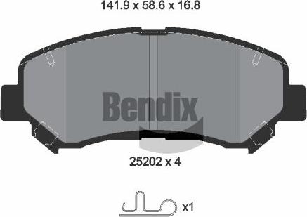 BENDIX Braking BPD1143 - Kit de plaquettes de frein, frein à disque cwaw.fr