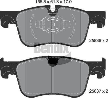 BENDIX Braking BPD1159 - Kit de plaquettes de frein, frein à disque cwaw.fr