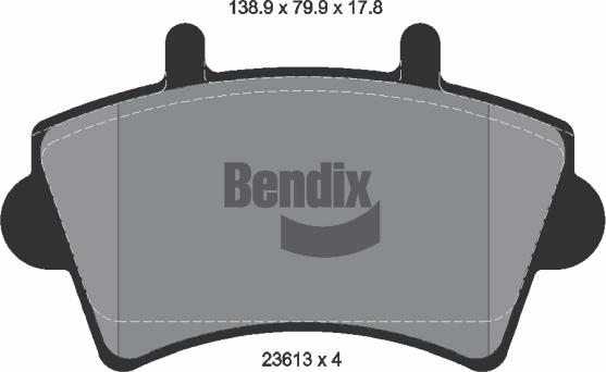 BENDIX Braking BPD1155 - Kit de plaquettes de frein, frein à disque cwaw.fr