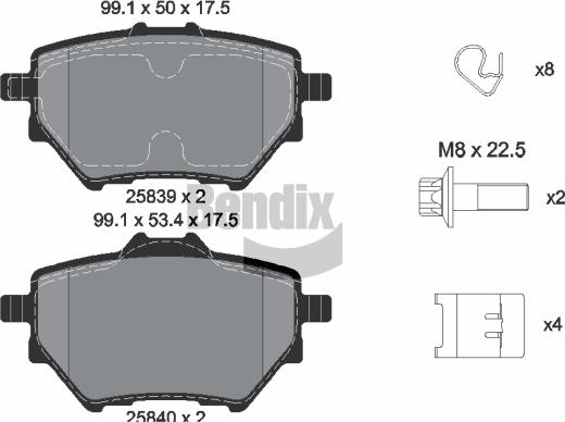 BENDIX Braking BPD1158 - Kit de plaquettes de frein, frein à disque cwaw.fr