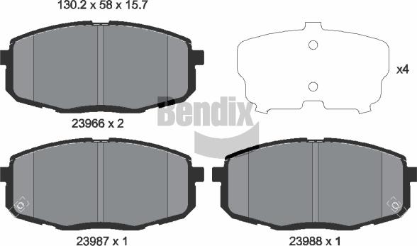 BENDIX Braking BPD1153 - Kit de plaquettes de frein, frein à disque cwaw.fr