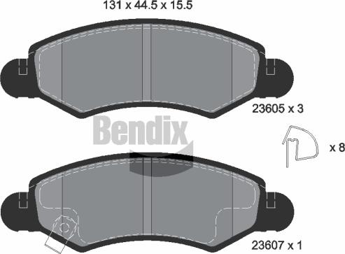 BENDIX Braking BPD1169 - Kit de plaquettes de frein, frein à disque cwaw.fr