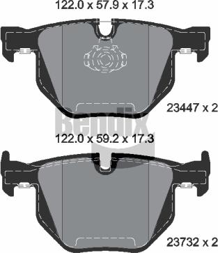 BENDIX Braking BPD1166 - Kit de plaquettes de frein, frein à disque cwaw.fr