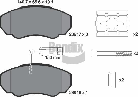 BENDIX Braking BPD1161 - Kit de plaquettes de frein, frein à disque cwaw.fr