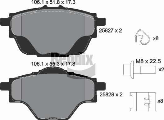 BENDIX Braking BPD1162 - Kit de plaquettes de frein, frein à disque cwaw.fr