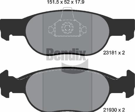 BENDIX Braking BPD1167 - Kit de plaquettes de frein, frein à disque cwaw.fr