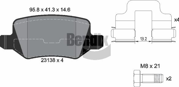 BENDIX Braking BPD1100 - Kit de plaquettes de frein, frein à disque cwaw.fr