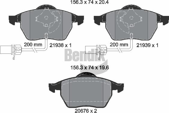 BENDIX Braking BPD1119 - Kit de plaquettes de frein, frein à disque cwaw.fr