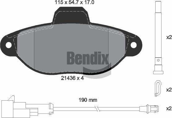 BENDIX Braking BPD1114 - Kit de plaquettes de frein, frein à disque cwaw.fr