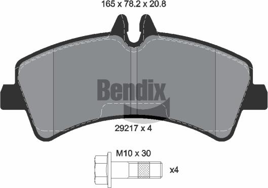 BENDIX Braking BPD1116 - Kit de plaquettes de frein, frein à disque cwaw.fr