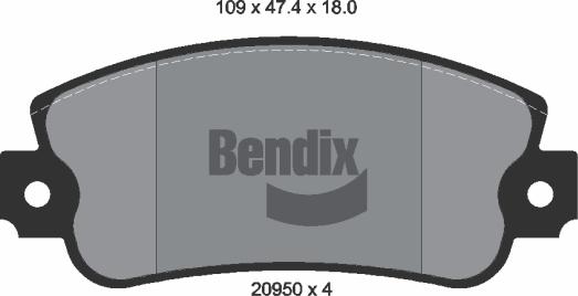 BENDIX Braking BPD1111 - Kit de plaquettes de frein, frein à disque cwaw.fr