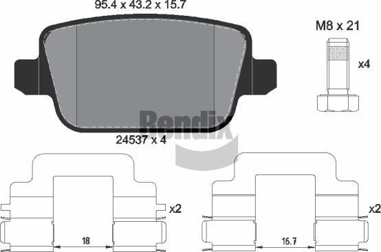 BENDIX Braking BPD1117 - Kit de plaquettes de frein, frein à disque cwaw.fr