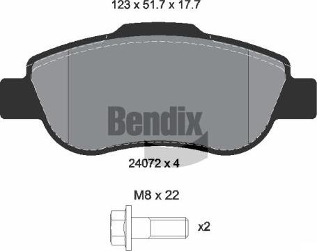 BENDIX Braking BPD1186 - Kit de plaquettes de frein, frein à disque cwaw.fr