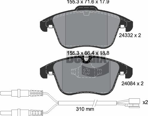 BENDIX Braking BPD1135 - Kit de plaquettes de frein, frein à disque cwaw.fr