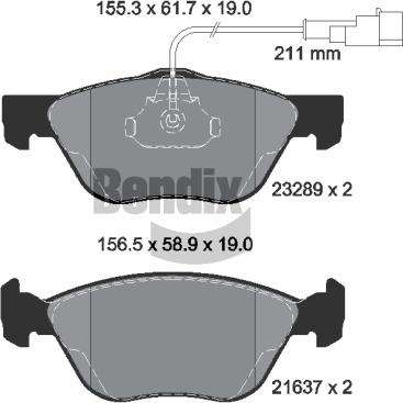 BENDIX Braking BPD1137 - Kit de plaquettes de frein, frein à disque cwaw.fr