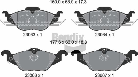 BENDIX Braking BPD1129 - Kit de plaquettes de frein, frein à disque cwaw.fr