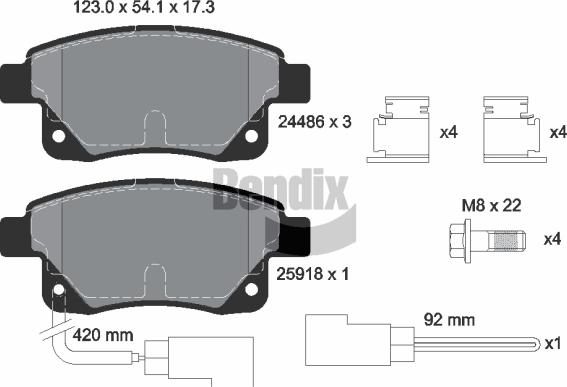 BENDIX Braking BPD1121 - Kit de plaquettes de frein, frein à disque cwaw.fr