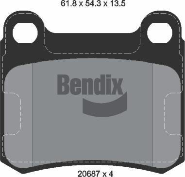 BENDIX Braking BPD1173 - Kit de plaquettes de frein, frein à disque cwaw.fr