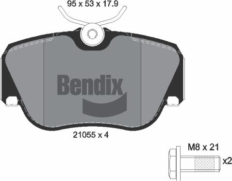 BENDIX Braking BPD1172 - Kit de plaquettes de frein, frein à disque cwaw.fr