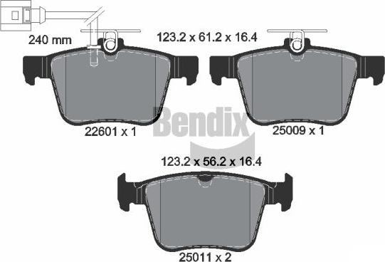 BENDIX Braking BPD1899 - Kit de plaquettes de frein, frein à disque cwaw.fr