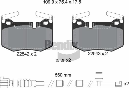 BENDIX Braking BPD1897 - Kit de plaquettes de frein, frein à disque cwaw.fr